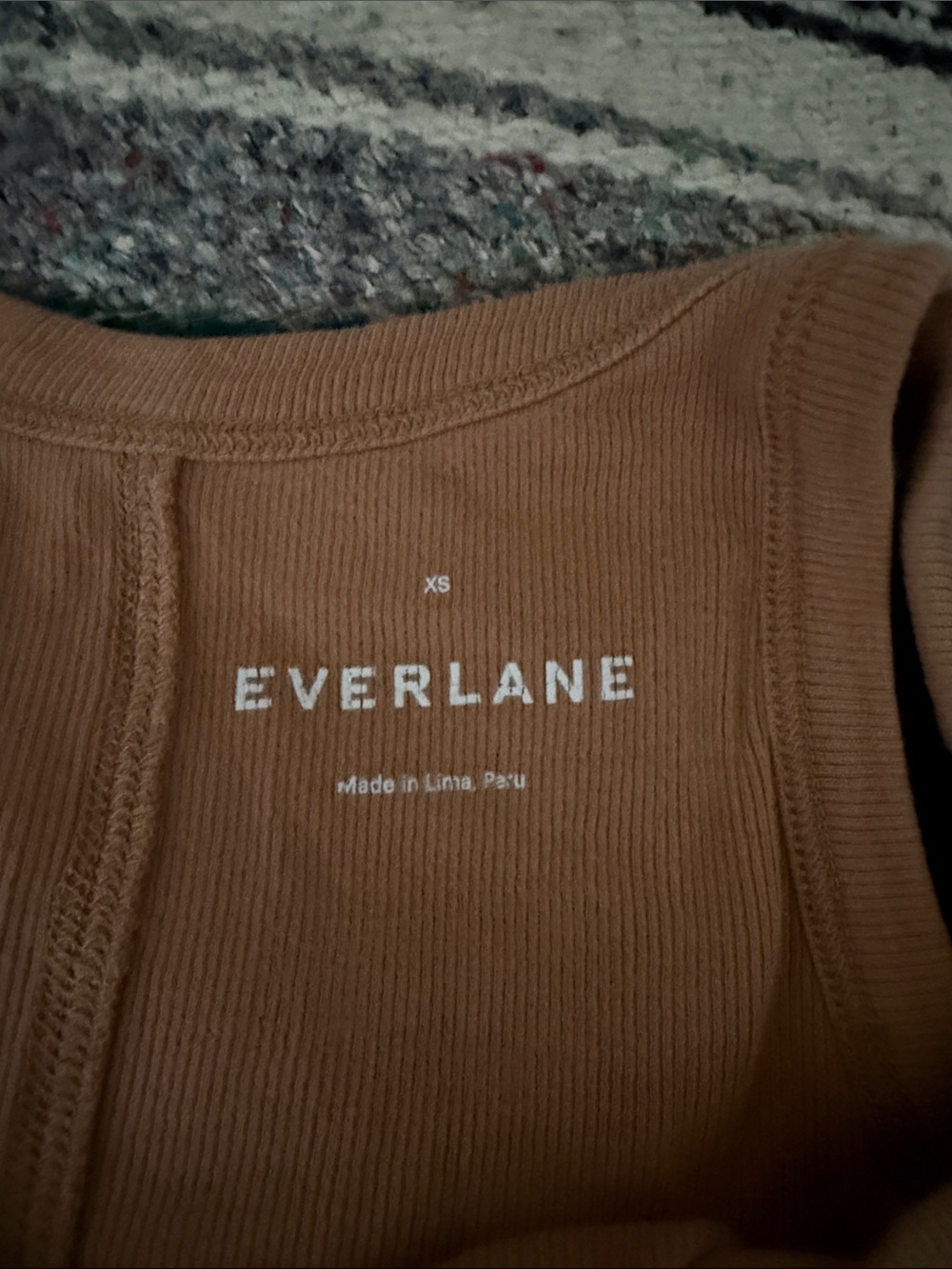 Everlane Ribbed Tank Top - Tan - Picture 3 of 3